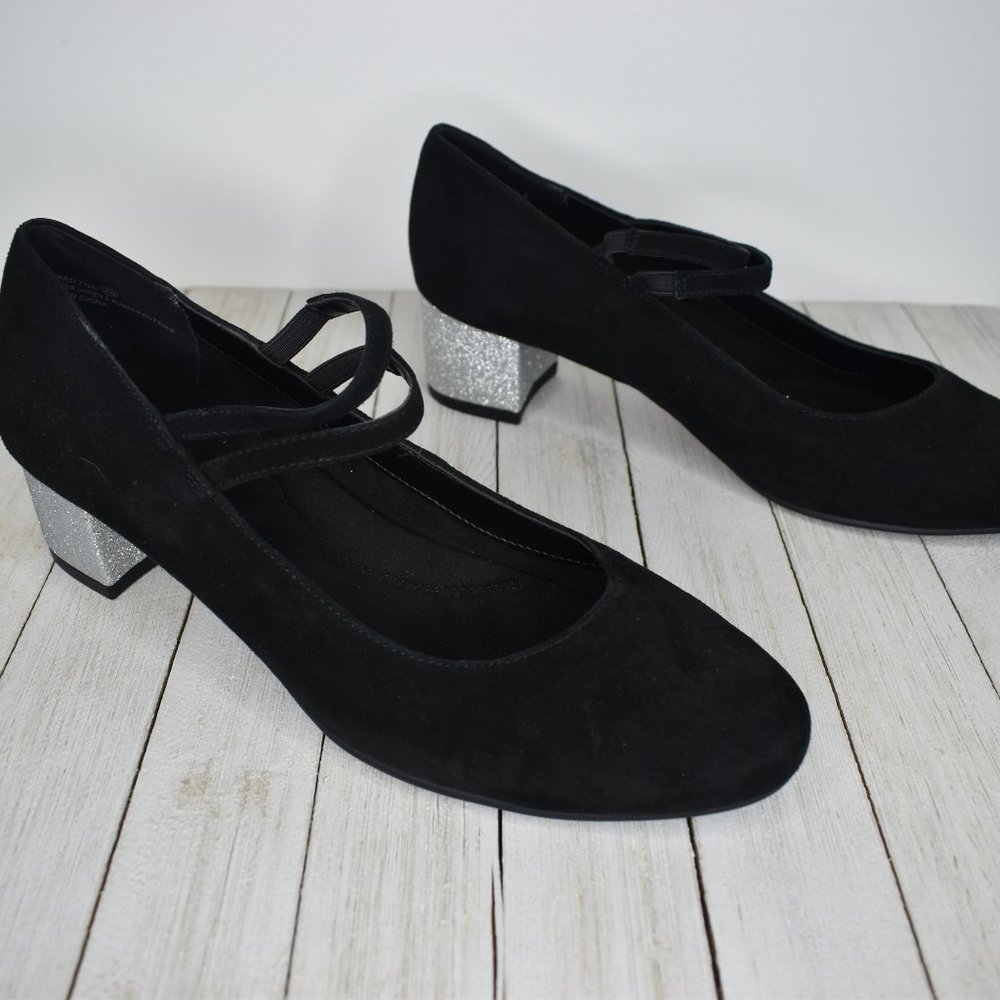 Aerosoles Heel Rest Women's Sz 9 Black Suede Heels